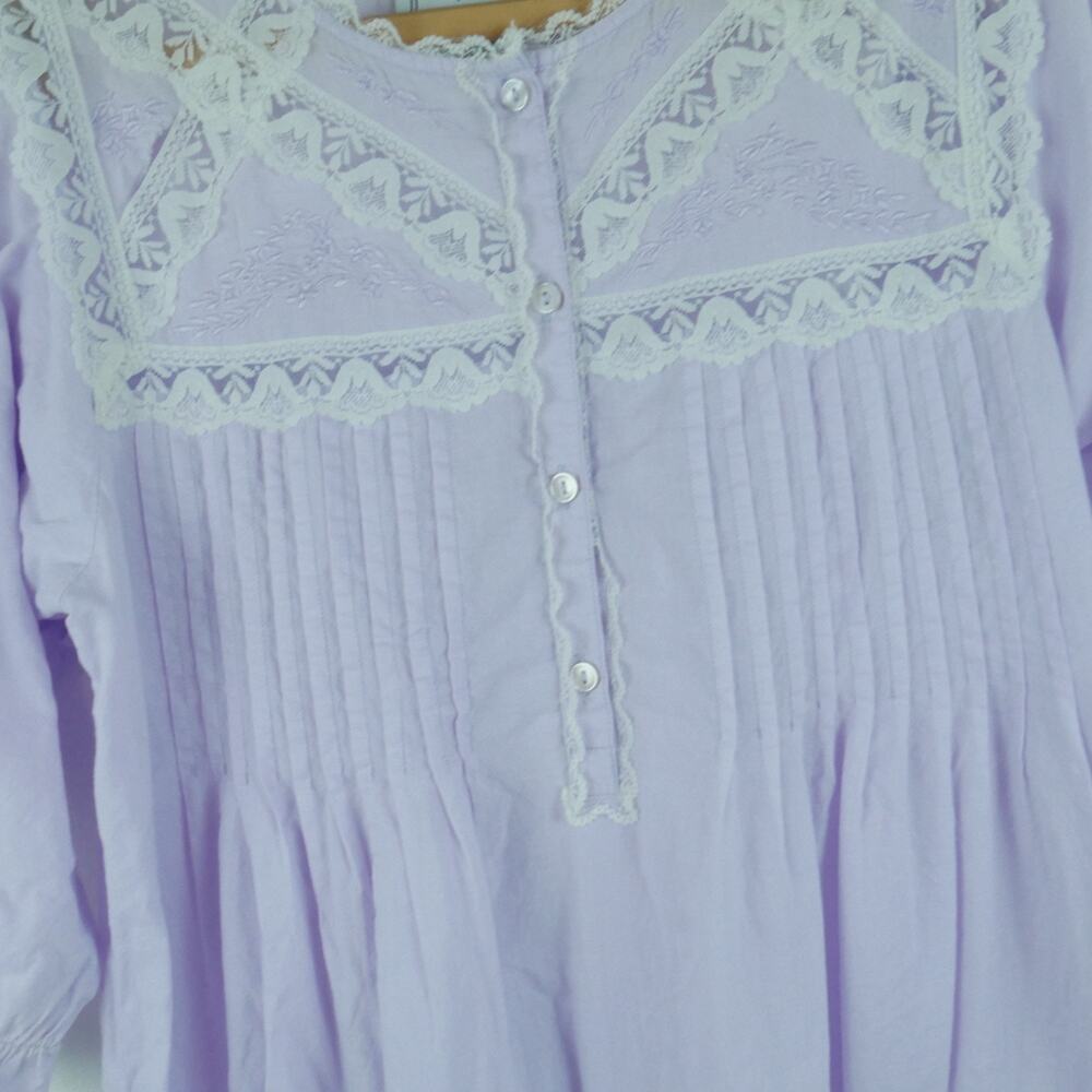 Vintage Small Nightgown Pastel Purple Grannycore Prairie Modest Cottagecore 90s - Picture 5 of 12